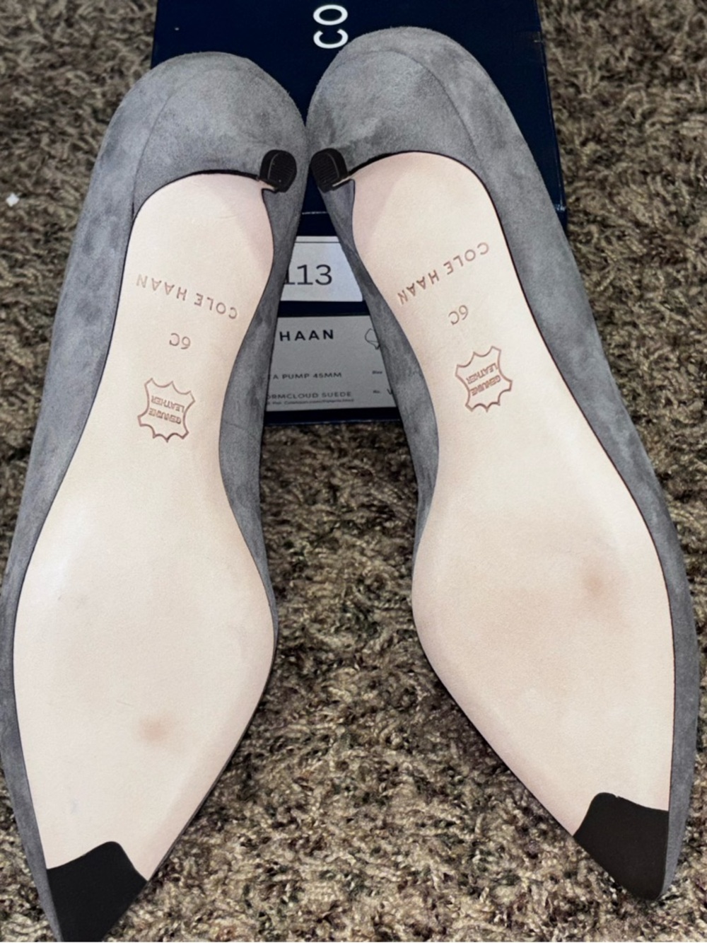 Cole Haan Women's Vesta Pump 45MM Stormcloud Suede Style W09749 Size 6 - Picture 4 of 7